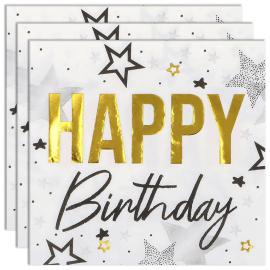 Paperiservetit Happy Birthday