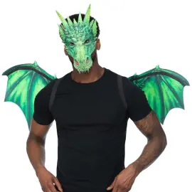 Lohikäarme Naamio ja Siivet Vihreä