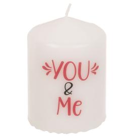 Valkoinen Kynttil&auml; Blokki You & Me