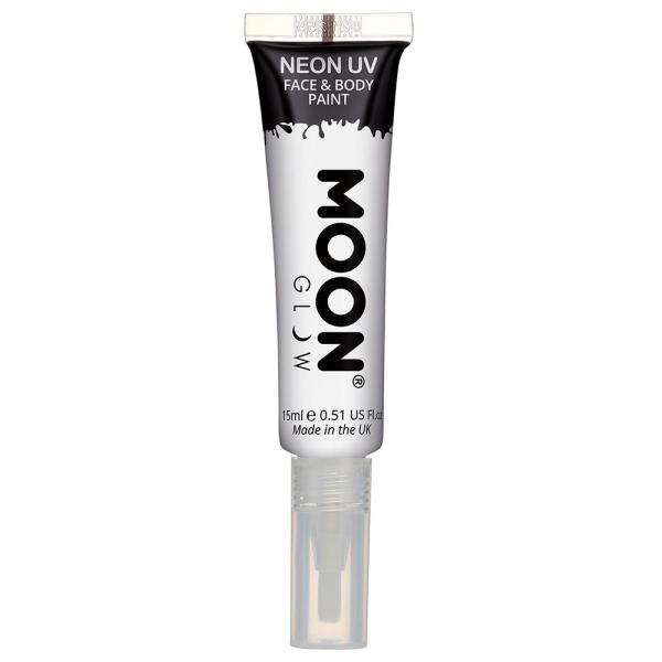Moon Glow Neon UV Vartalo- & Kasvomaali Harjalla Valkoinen