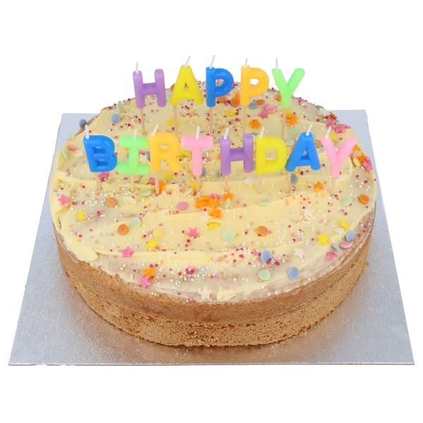 Kirjainkynttilät Happy Birthday Monivärinen