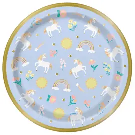 Yksisarvinen Pahvilautaset Sininen 22cm 8 kpl