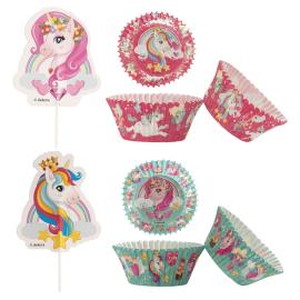 Muffinivuoat ja Cake Toppers Yksisarvinen 48 kpl