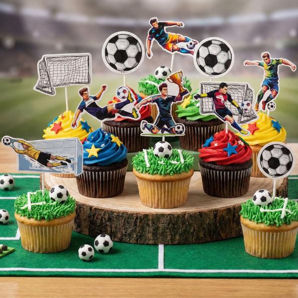 Cake Toppers Jalkapallo 10 cm 16 kpl