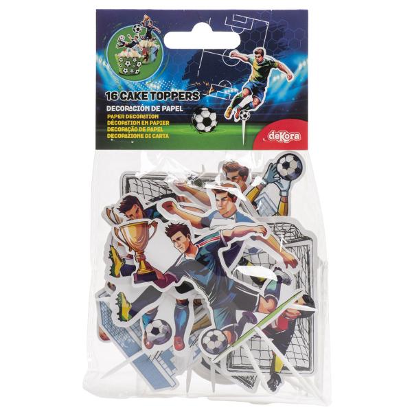 Cake Toppers Jalkapallo 10 cm 16 kpl