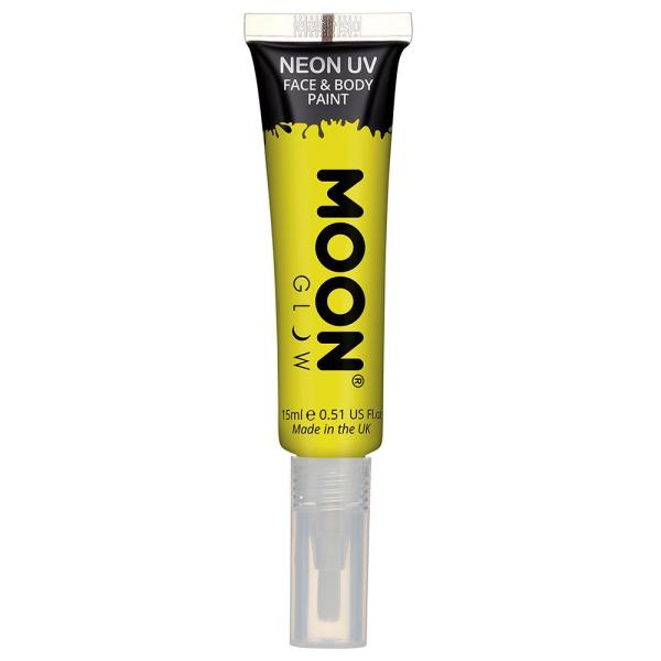 Moon Glow Neon UV Vartalo- & Kasvomaali Harjalla Intensiivinen Keltainen