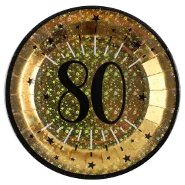 Pahvilautaset 80 v Birthday Party Kulta