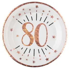 Pahvilautaset 80 v Birthday Party Ruusukulta