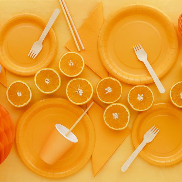 Paperilautaset Vaaleanoranssi 18 cm 6 kpl