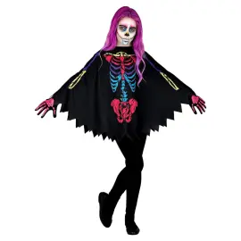 Värikäs Luuranko Poncho Lapset