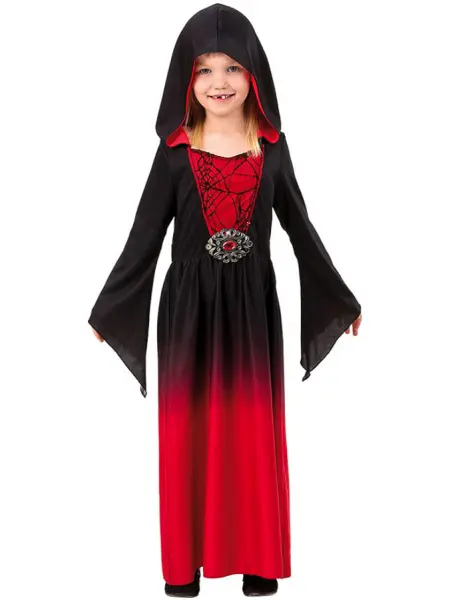 Punamusta Halloween-mekko Lasten