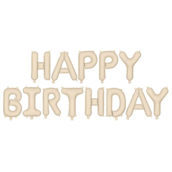 Happy Birthday Ilmapalloviirinauha Beige