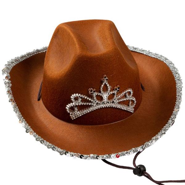 Cowboyhattu Kimaltava Ruskea