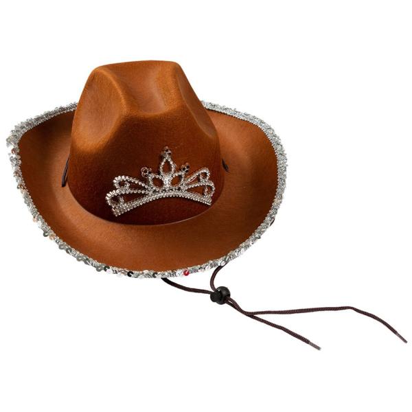 Cowboyhattu Kimaltava Ruskea