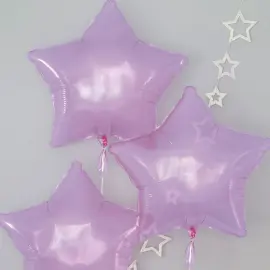 Folioilmpallo Tähdilla Pinkki 3kpl