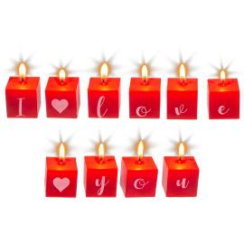 Neli&ouml;nmuotoiset Kynttil&auml;t I Love You