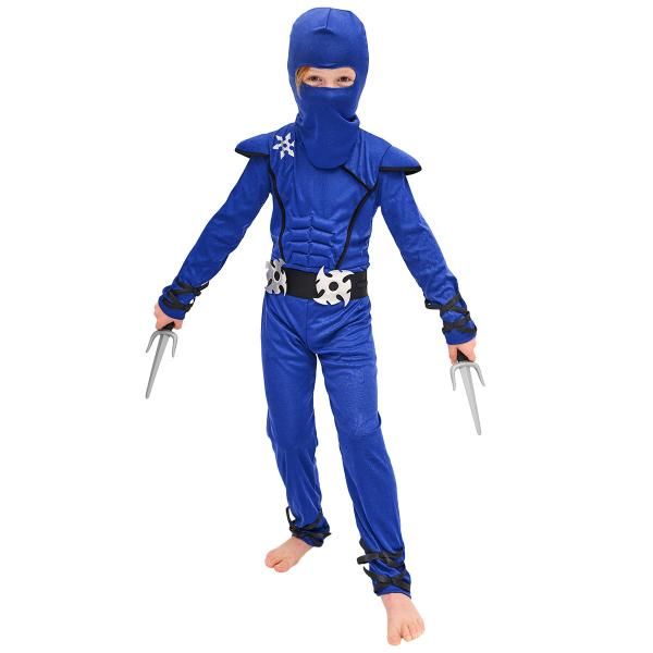 Ninja Warrior Sininen Naamiaisasu Lapsille 116-128 cm