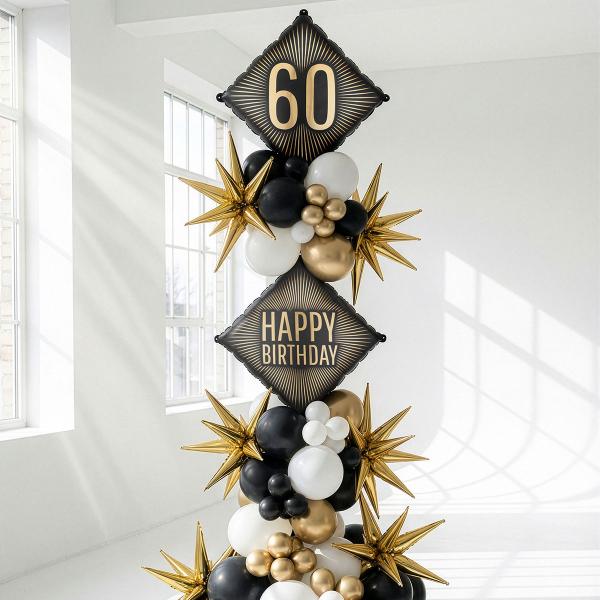 Folioilmapallo 60 Musta/Kulta 46 cm