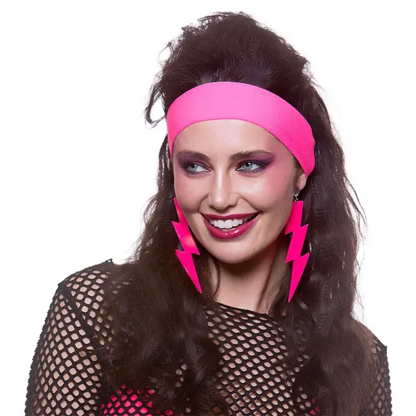 80-luvun Otsapanta Neon Pinkki