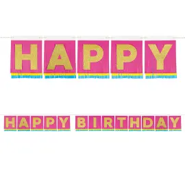 Happy Birthday Viirinauha Kultainen & Pinkki