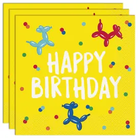 Happy Birthday Servetit Keltaiset