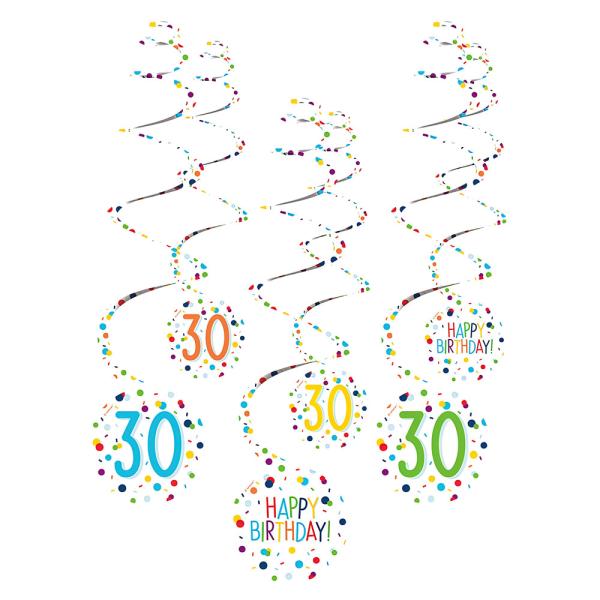 Riippuvat Pyörrekoristeet 30 v Konfetti Birthday