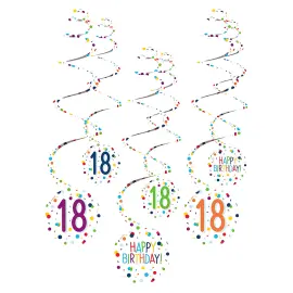 Riippuvat Pyörrekoristeet 18 v Konfetti Birthday