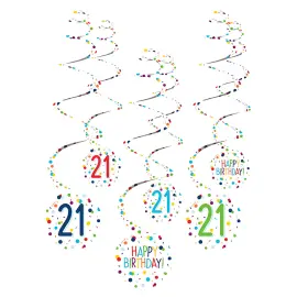 Riippuvat Pyörrekoristeet 21 v Konfetti Birthday