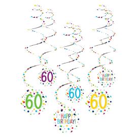 Riippuvat Pyörrekoristeet 60 v Konfetti Birthday