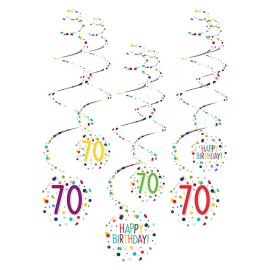 Riippuvat Pyörrekoristeet 70 v Konfetti Birthday