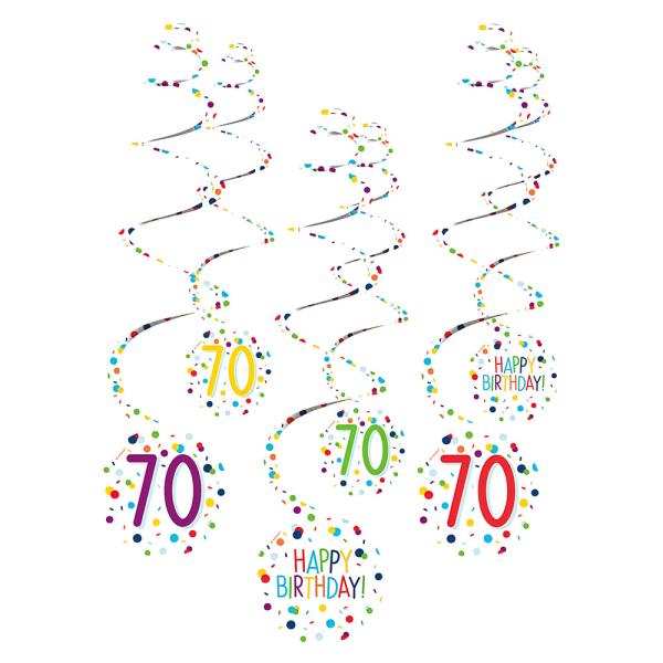 Riippuvat Pyörrekoristeet 70 v Konfetti Birthday