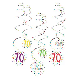 Riippuvat Pyörrekoristeet 70 v Konfetti Birthday