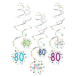 Riippuvat Pyörrekoristeet 80 v Konfetti Birthday