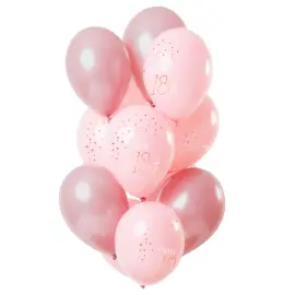 Happy 18th Ilmapallot Vaaleanpinkki & Vaaleanpunainen