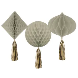 Riippuvat Honeycombs Lämminharmaa 3 kpl