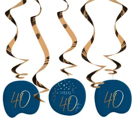 Happy 40th Riippuvat Koristeet Tummansininen