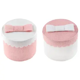 Pyöreät Lahjarasiat Valkoinen & Vaaleanpinkki