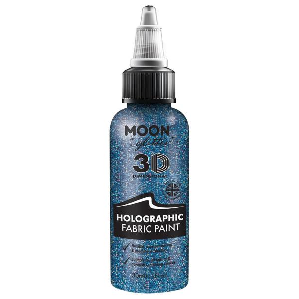 Moon Glitter Holografinen Glitter Tekstiiliväri Sininen 30 ml