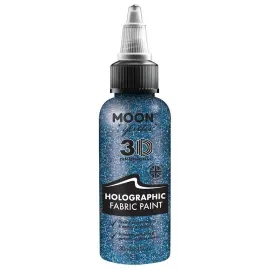 Moon Glitter Holografinen Glitter Tekstiiliväri Sininen 30 ml