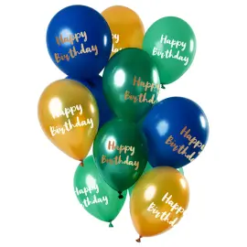Happy Birthday Ilmapallot Golden Emerald