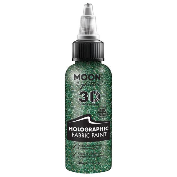 Moon Glitter Holografinen Glitter Tekstiiliväri Vihreä 30 ml