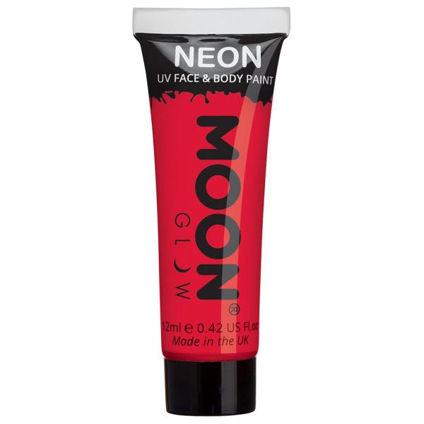 Moon Glow Neon UV Vartalo- & Kasvomaali Intensiivinen Punainen