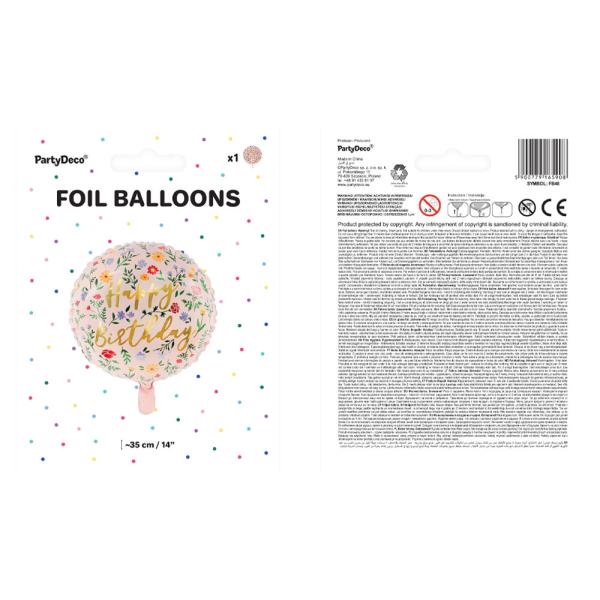 Happy Birthday Folioilmapallo Kukallinen