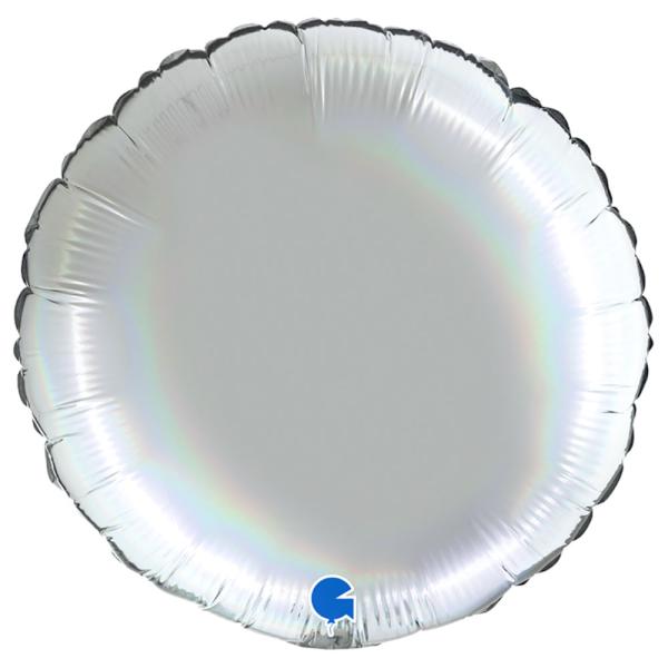 Pyöreä Folioilmapallo Holografinen Kirkas Platina