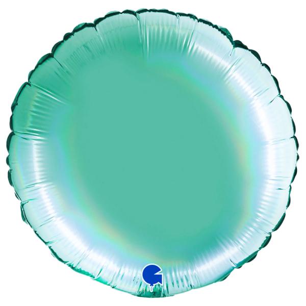 Pyöreä Folioilmapallo Holografinen Platina Tiffany