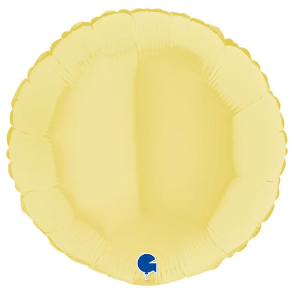 Pyöreä Folioilmapallo Pastellikeltainen Matta