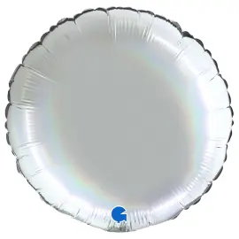 Pyöreä Folioilmapallo Holografinen Kirkas Platina