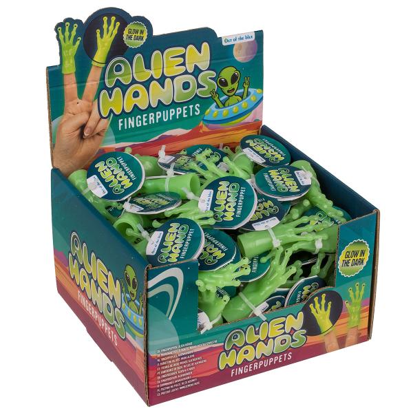 Pimeässä Hohtava Sorminukke Alien-käsi 7 cm