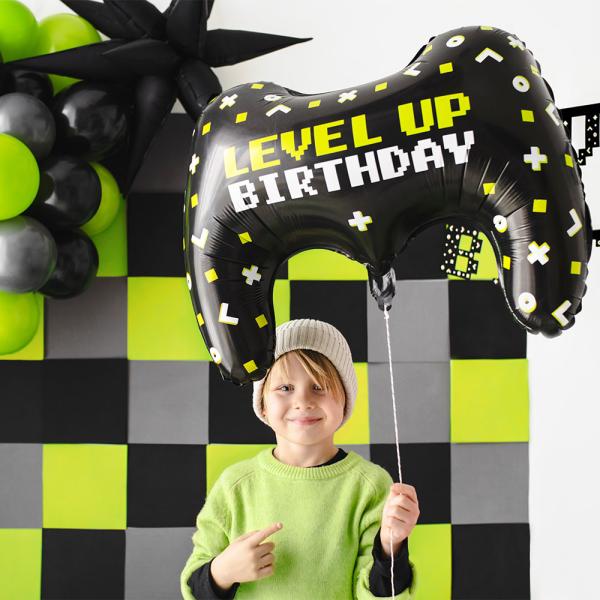 Peliohjain Folioilmapallo Level Up Birthday