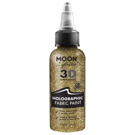 Moon Glitter Holografinen Glitter Tekstiiliväri Kulta 30 ml